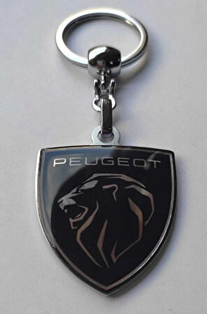 Peugeot Yeni Logolu Metal Otomobil Anahtarlığı 2 Taraf Baskılı 1. Kalite