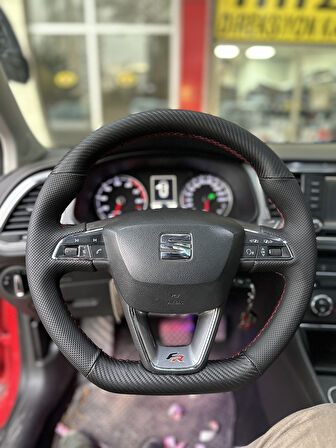 Seat Leon FR Araca Özel Dikmeli Direksiyon Kılıfı AÇIKLAMAYI OKUYUNUZ