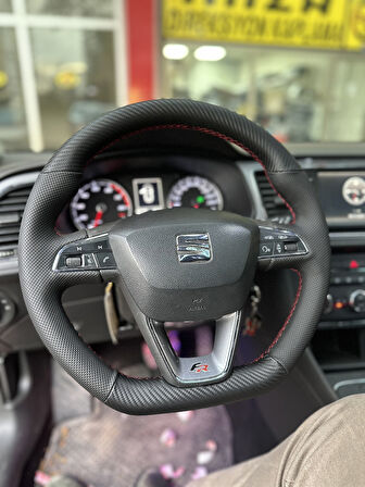 Seat Leon FR Araca Özel Dikmeli Direksiyon Kılıfı AÇIKLAMAYI OKUYUNUZ