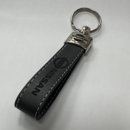 Nissan ve Logolu TERMO DERİ Anahtarlık (Siyah) BOY 8 CM ENİ 2 CM