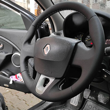 Renault Fluence Tuşsuz Araca Özel Direksiyon Kılıfı (DÜZ DERİ)