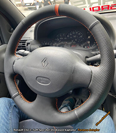 Clio 2 Araca Özel Direksiyon Kılıfı (Noktalı Soft Yüzüklü)