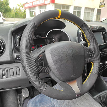 Clio 4 FAZ 1 2014-2017 Araca Özel Direksiyon Kılıfı (Makyajlı Kasalara Uyumlu Değildir)