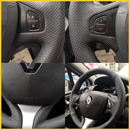 Clio 4 FAZ 1 2014-2017 Araca Özel Direksiyon Kılıfı (Makyajlı Kasalara Uyumlu Değildir)