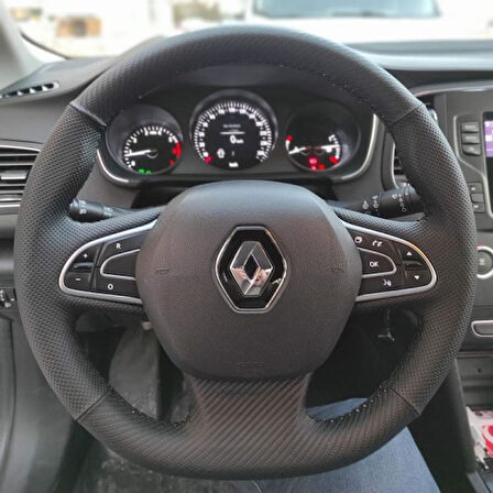 Megane 4 Araca Özel Direksiyon Kılıfı KARBON NOKTA