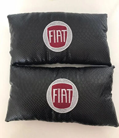 Fiat Nakışlı Egea Linea Deri 1 Çift Boyun Yastık Ve 1 Çift Kemer Pedi