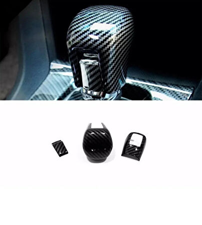 Honda Civic Fc5 Fk7 İçin Uyumlu Karbon Desenli Vites Topuzu 3'LÜ SET