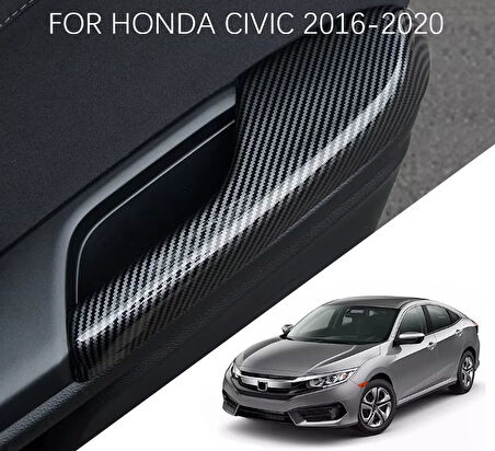 Honda Civic FC5 FK7 Type-R için 2016-2021 Karbon Fiber Kapı Kol Dayama Koruyucu Kapak Trim