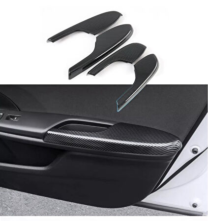 Honda Civic FC5 FK7 Type-R için 2016-2021 Karbon Fiber Kapı Kol Dayama Koruyucu Kapak Trim