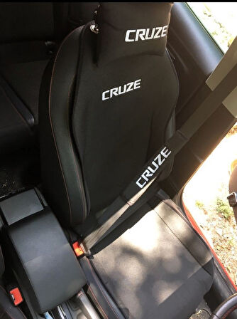 CHEVROLET CRUZE Nakışlı Ön İkili Oto Koltuk Minderi 2 Adet Boyun Yastığı 2 Adet Kemer Pedi SİYAH