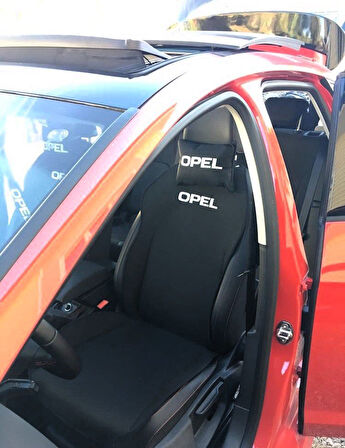 OPEL Nakışlı Ön İkili Oto Koltuk Minderi 2 Adet Boyun Yastığı 2 Adet Kemer Pedi SİYAH