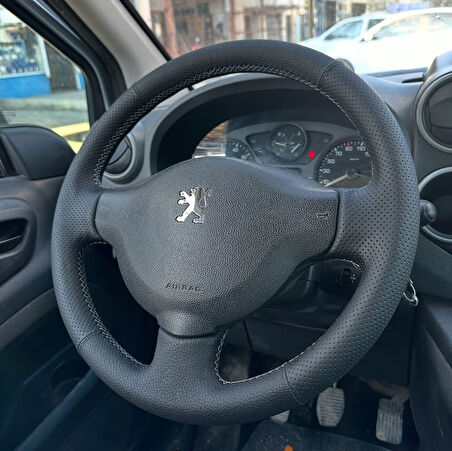 Citroen Berlingo Araca Özel Direksiyon Kılıfı NOKTA DÜZ GRİ İP