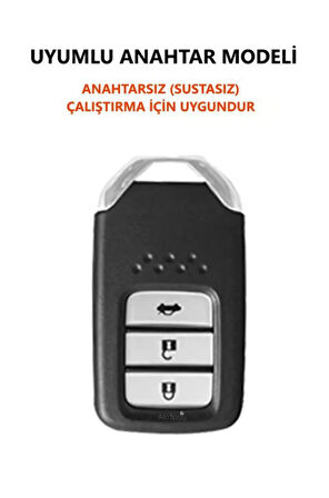 Honda Civic FC5 FB7 FK7 Accord-Crv City Karbon Kırmızı - Siyah Anahtar Kılıfı Start Stoplu Model