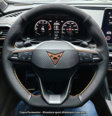 Cupra Formentor Araca Özel Dikmeli Direksiyon Kılıfı Soft Nokta Nubuk