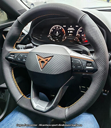 Cupra Formentor Araca Özel Dikmeli Direksiyon Kılıfı Soft Nokta Nubuk