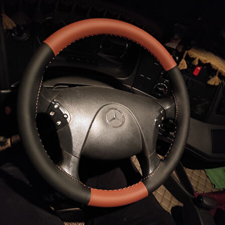 Mercedes Axor 1840 DİKMELİ Direksiyon Kılıfı (KAHVERENGİ SİYAH)
