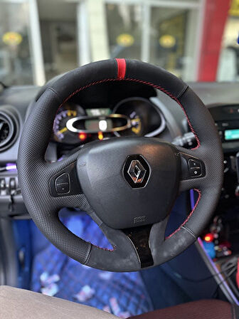 Clio 4 FAZ 1 2014-2017 Araca Özel Direksiyon Kılıfı (Makyajlı Kasalara Uyumlu Değildir)