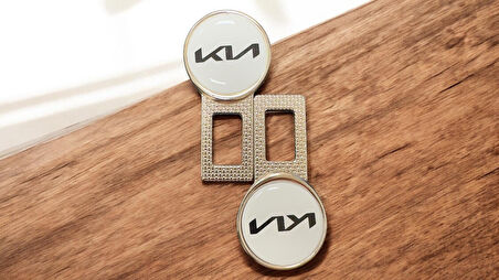 KİA YENİ Logolu Ikaz Ses Susturucu Metal Toka 2 Adet