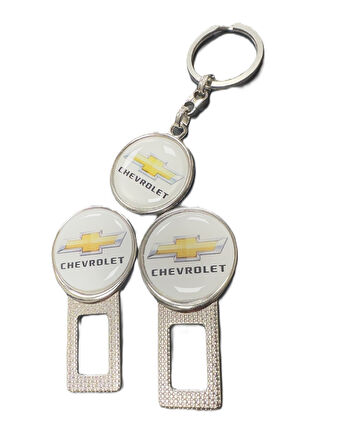 chevrolet Emniyet İkaz Ses Susturucu Metal Toka 2 Adet Ve Anahtarlık 1 Adet