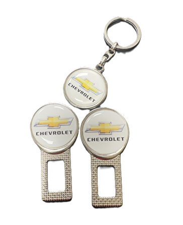 chevrolet Emniyet İkaz Ses Susturucu Metal Toka 2 Adet Ve Anahtarlık 1 Adet