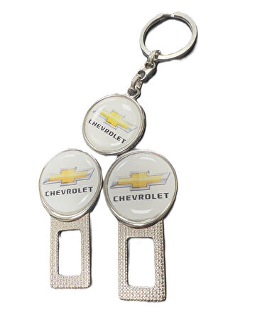chevrolet Emniyet İkaz Ses Susturucu Metal Toka 2 Adet Ve Anahtarlık 1 Adet