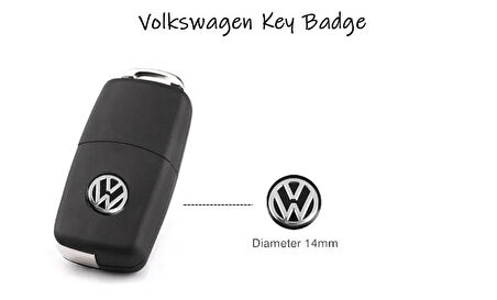Volkswagen Polo Golf Passat Tiguan Arteon Touareg Caddy Jetta Beetle  Kumanda Logo Çap 14 mm 4 ADET