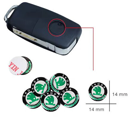 Skoda Octavia Kodiaq Fabia Superb Kamiq Karoq Kumanda Logo Yeti 14 mm 4 ADET