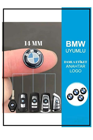  Bmw Logolu Anahtar Amblemi Logo 2 Adet 14mm Damla Etiket