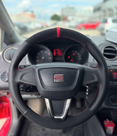 Seat ibiza 2011-2014 TUSŞUZ KROMSUZ Araca Özel Direksiyon Kılıfı Uyumlu AÇIKLAMAYI OKUYUNUZ