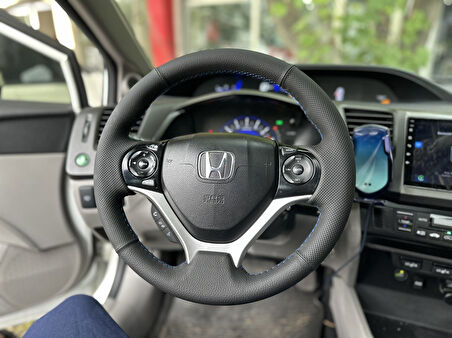 Honda Civic FB7 Araca Özel Dikmeli Direksiyon Kılıfı NOKTA DÜZ MAVİ İP