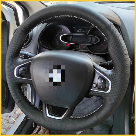 Clio 4 FAZ 2 Araca Özel Direksiyon Kılıfı NOKTA DÜZ GRİ İP