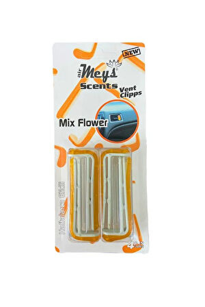 Mix Flower Kokulu Araba Kalorifer Petek Kokusu Clips ( 1 Paket-4 Adet )