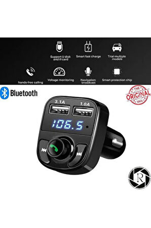 Araç Usb Mp3 Sd Kart Çakmaklık Girişli Oto Müzik Çalar Kiti Kablosuz Çakmak Girişi Carx8 
