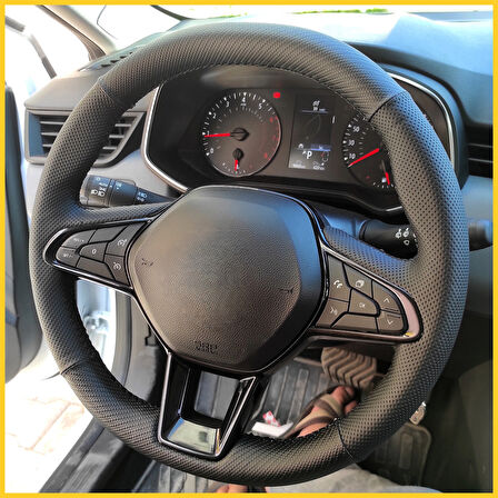 Clio 5 Araca Özel Direksiyon Kılıfı (Noktalı Karbon) F1 OLMAYAN DİREKSİYONA UYGUNDUR