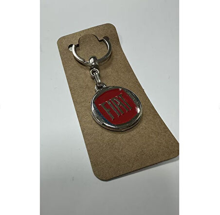 Fiat Logolu Kırmızı Metal Otomobil Anahtarlığı 1 Adet