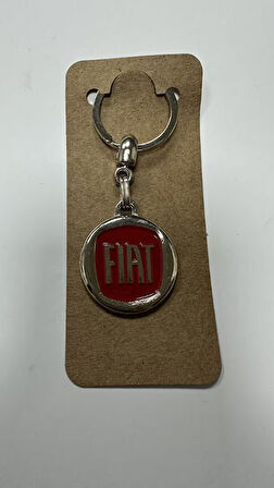 Fiat Logolu Kırmızı Metal Otomobil Anahtarlığı 1 Adet