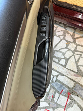 Honda Civic Fc5 Fk7 2017-2020 İç Kapı Kol Dayama Karbon Fiber Tam Set 4 ADET ÖN 4 ADET ARKA 