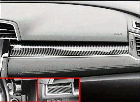 HONDA Civic 2016-2021 için 10. Nesil Panel Kaplama 11 Parça KARBON KALIN MALZEME