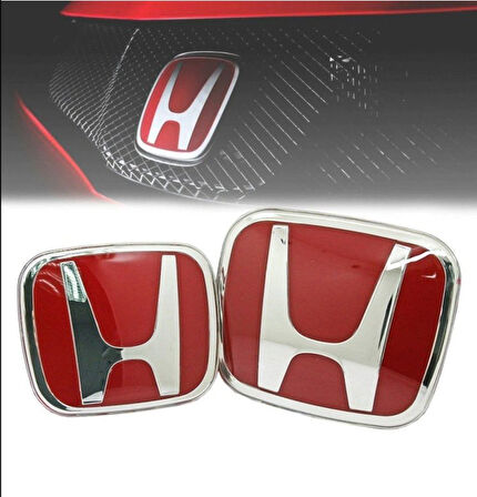Honda Civic Fd6 Uyumlu 2006-2012 Ön Panjur Arka Bagaj Kırmızı Logo İTHAL ÜRÜNDÜR
