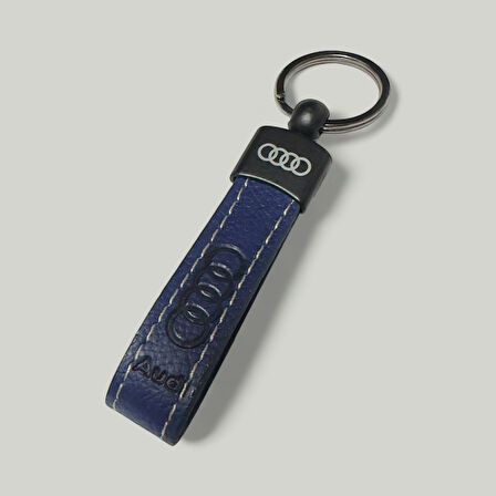 Audi Yazılı Ve Logolu Anahtarlık (LACİVERT) TERMO DERİ