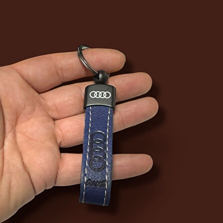 Audi Yazılı Ve Logolu Anahtarlık (LACİVERT) TERMO DERİ