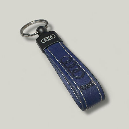 Audi Yazılı Ve Logolu Anahtarlık (LACİVERT) TERMO DERİ
