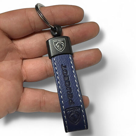 Peugeot Yazılı Ve Logolu Anahtarlık (LACİVERT) TERMO DERİ