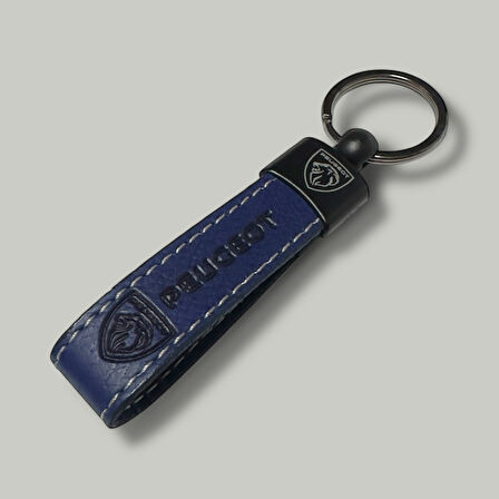 Peugeot Yazılı Ve Logolu Anahtarlık (LACİVERT) TERMO DERİ