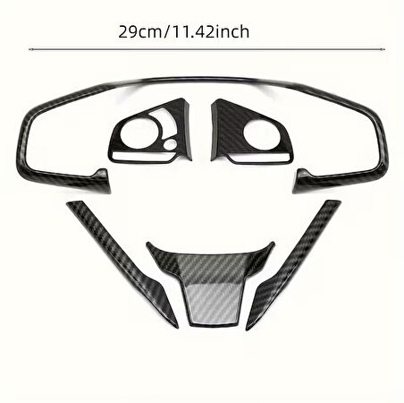 Honda Civic FC5 FK7 Karbon Fiber Direksiyon Düğmesi Kaplama 2016-2020 6 PARÇA