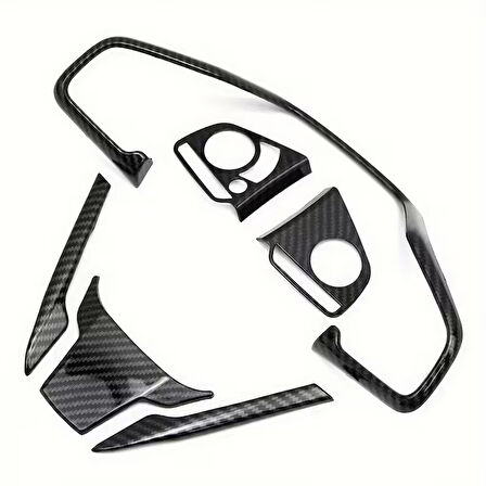 Honda Civic FC5 FK7 Karbon Fiber Direksiyon Düğmesi Kaplama 2016-2020 6 PARÇA