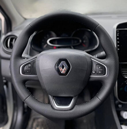 Clio 4 FAZ 2 Yeni nesil Araca özel deri direksiyon kılıfı (A+ kalite)