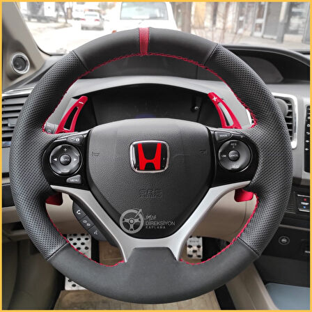 Honda Civic Fb7 Araca Özel Direksiyon Kılıfı (Nokta Nubuk Yüzüklü)