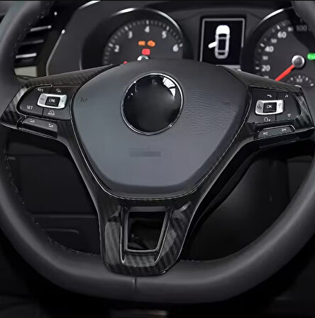 Golf 7 Jetta Passat Tiguan Polo-T-Roc 2017-2022 Karbon Görünümlü Direksiyon Kapak 