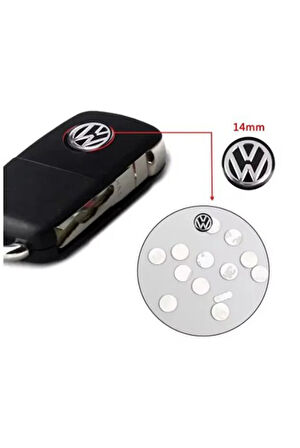 Volkswagen Polo Golf Passat Tiguan Arteon Touareg Caddy Jetta Kumanda Logo Çap 14 mm 4 ADET A KALİTE